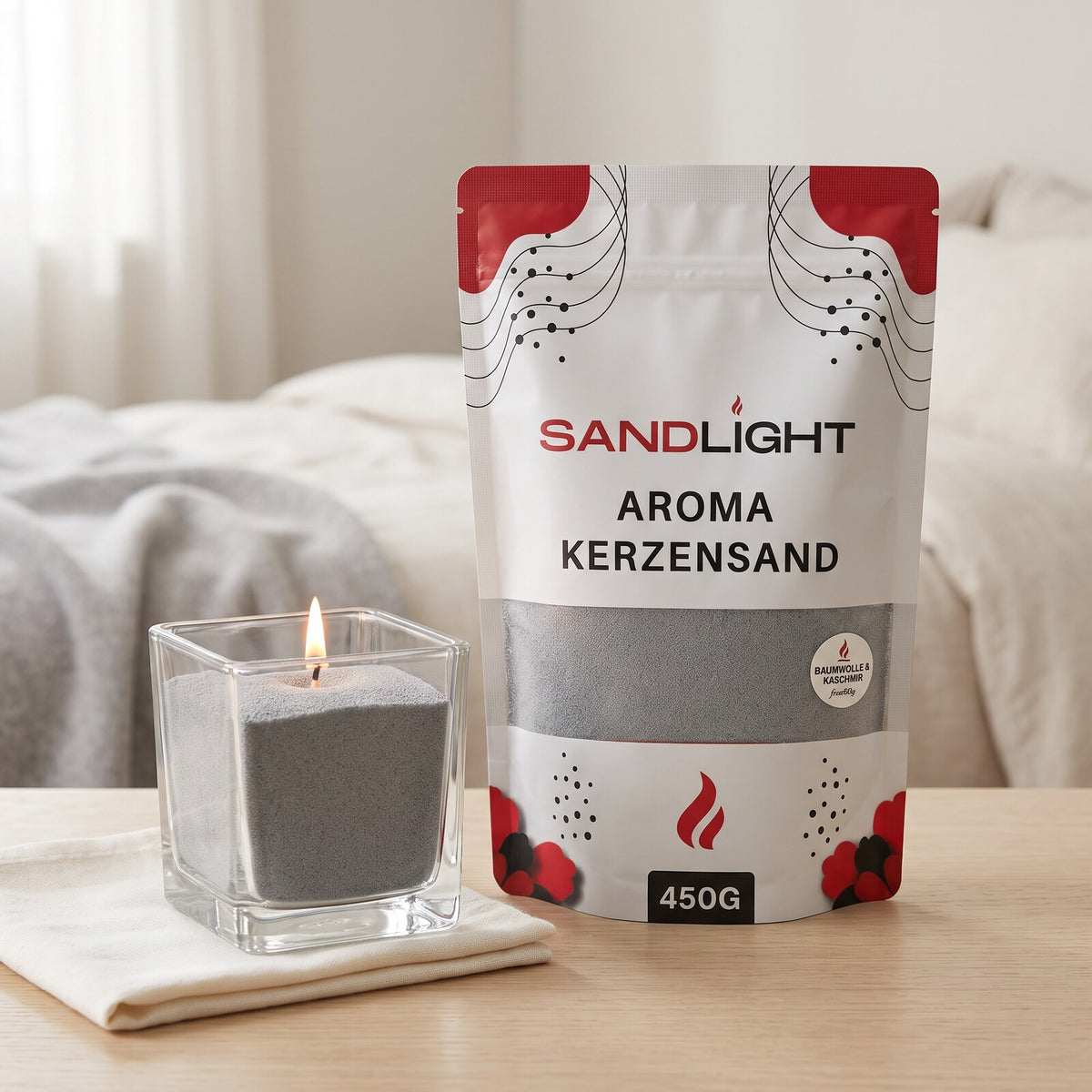 Sandlight Aroma Kerzensand Baumwolle und Kaschmir 450 g