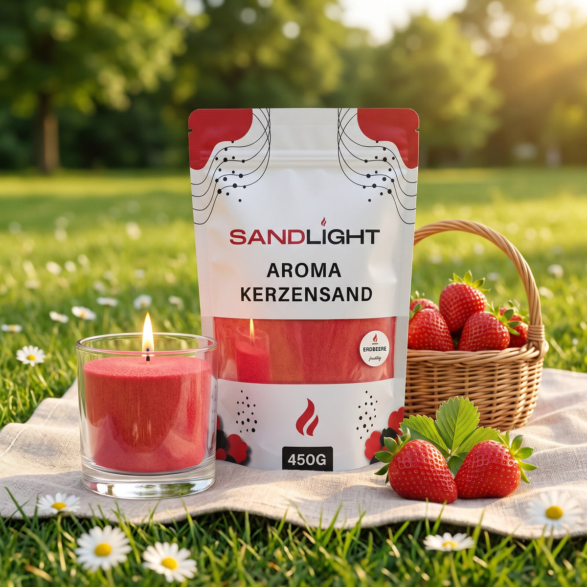 Sandlight Aroma Kerzensand Erdbeere 450 g