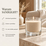 Warum Sandlight: individuell gestaltbar, nachfuellbar, fuer viele Gefaesse geeignet