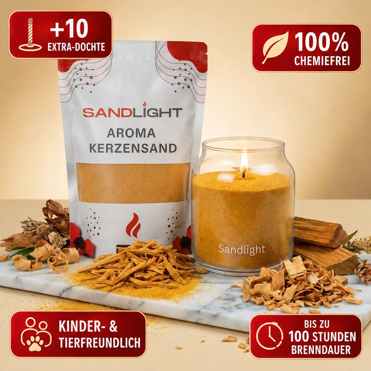 Aroma Kerzensand Sandelholz 450g