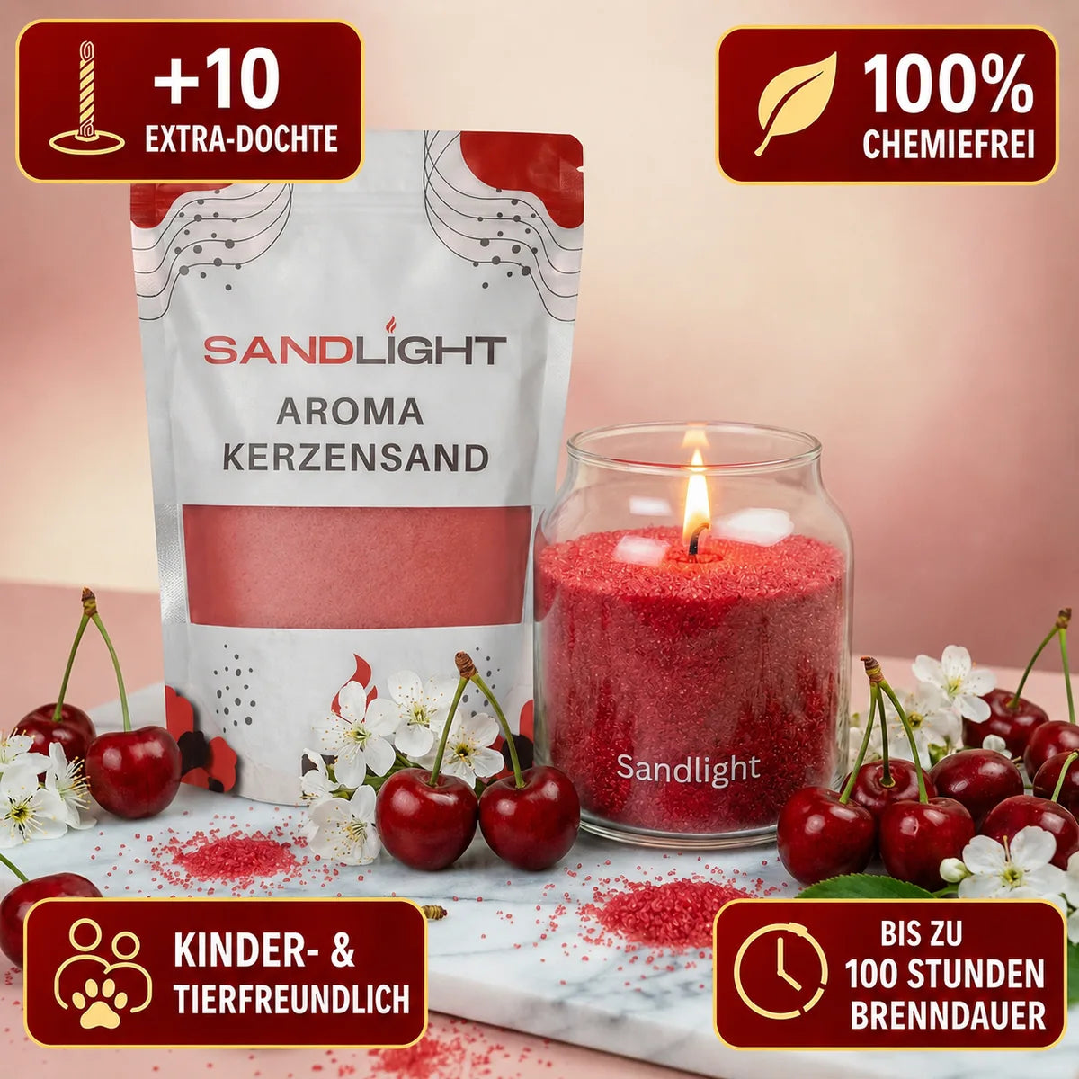 Aroma Kerzensand Kirsche 450g