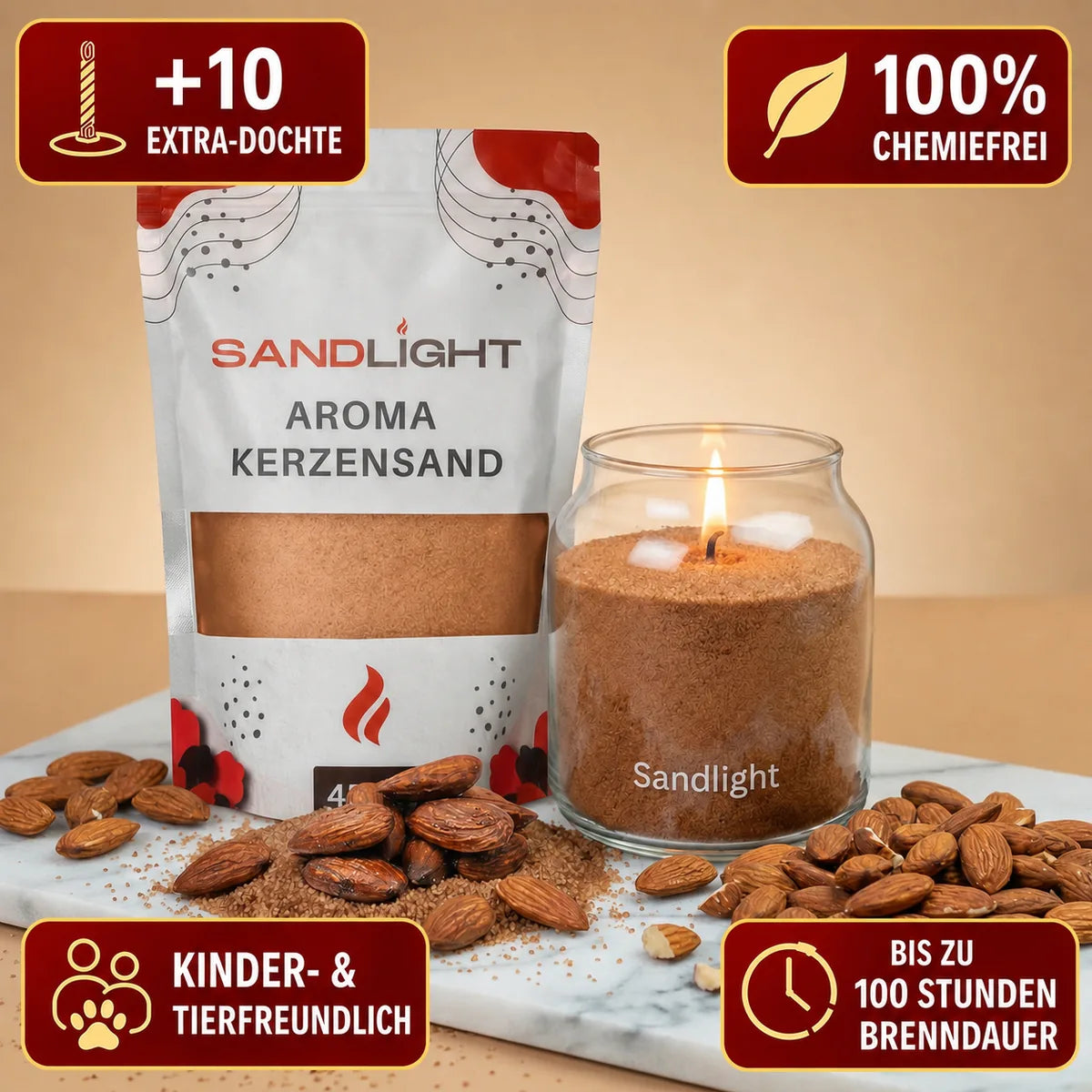 Aroma Kerzensand Gebrannte Mandeln 450g