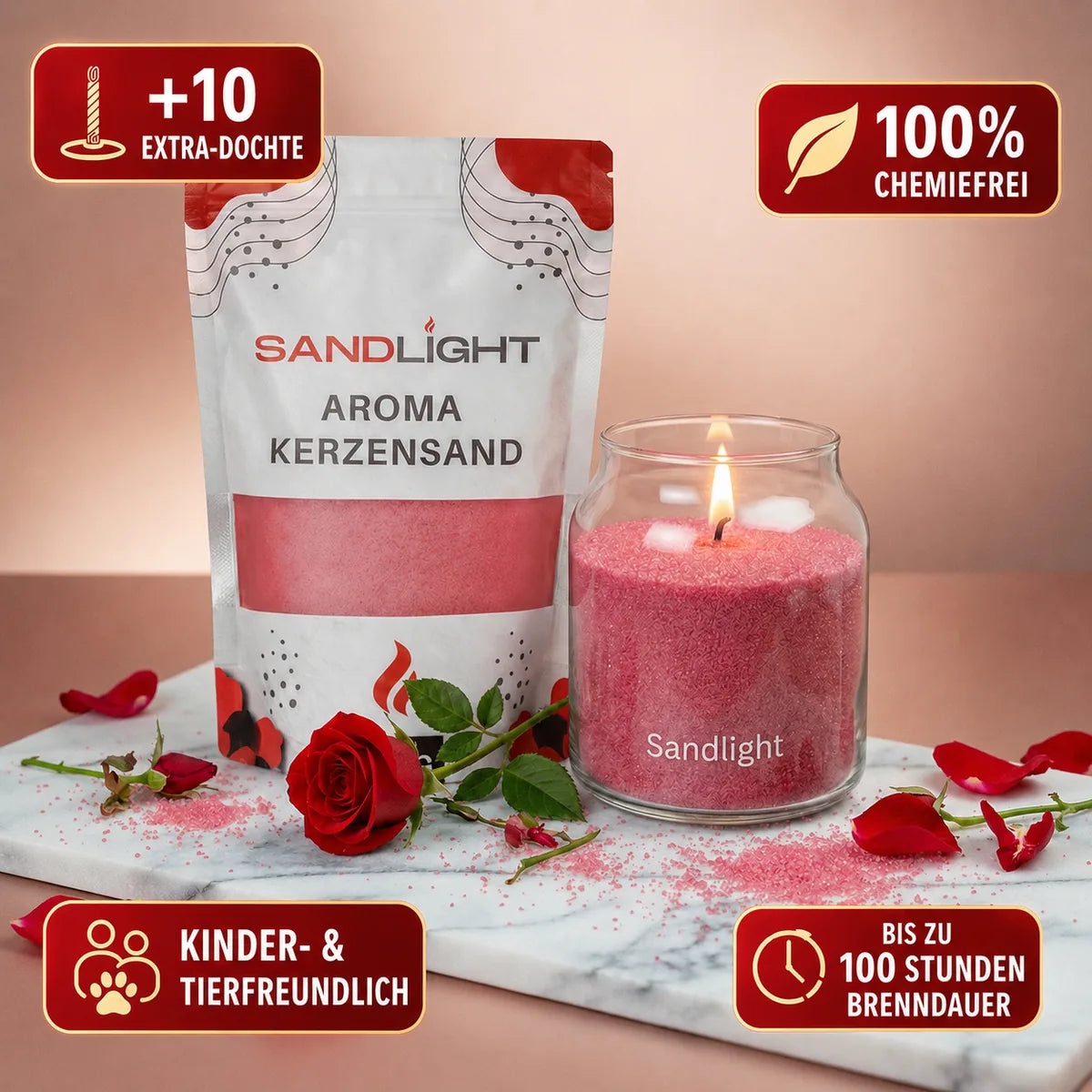 Aroma Kerzensand Rose 450g